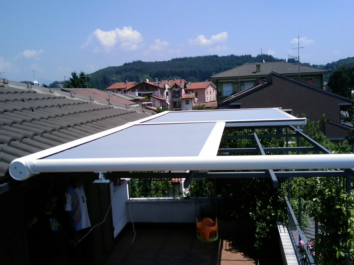 Luxury motorized terrace awning for modern Marbella villa