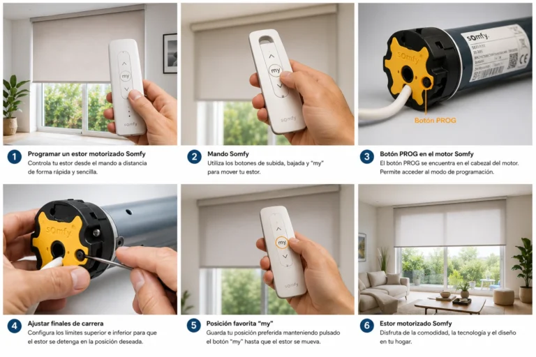 como programar estor motorizado somfy guía paso a paso