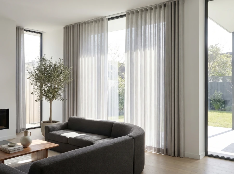 cortinas a medida Málaga salón moderno