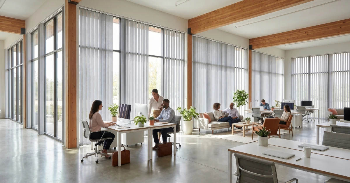 Cortinas lamas verticales para oficina en Málaga y Costa del Sol