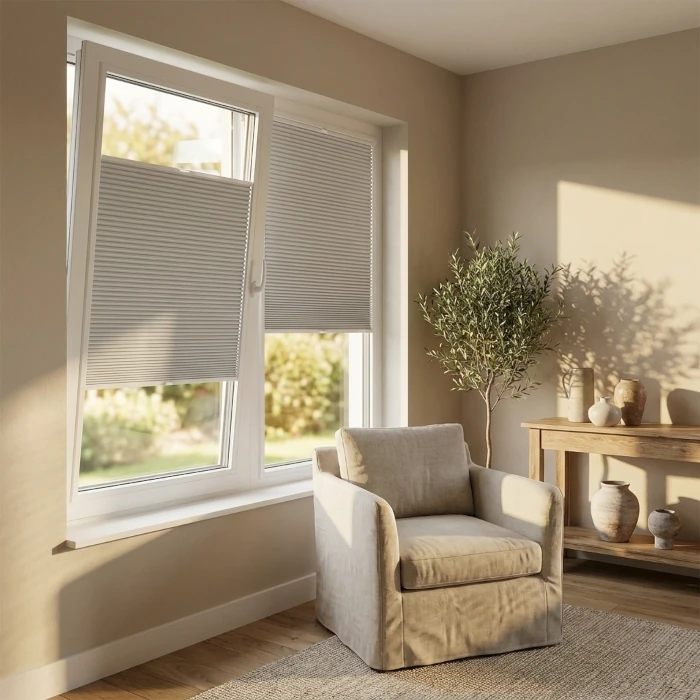 cortina plisada para ventanas oscilobatientes en Málaga