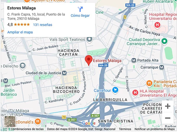 Dirección Estores Málaga