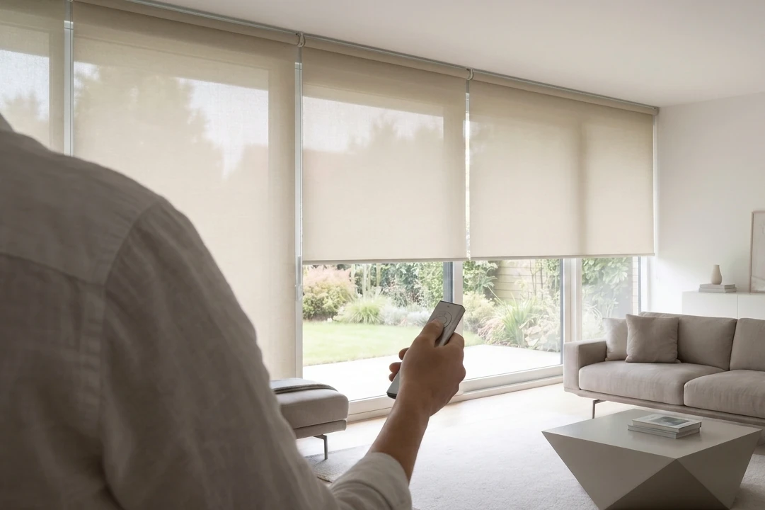 Electric roller blinds for bedroom interiors in Málaga