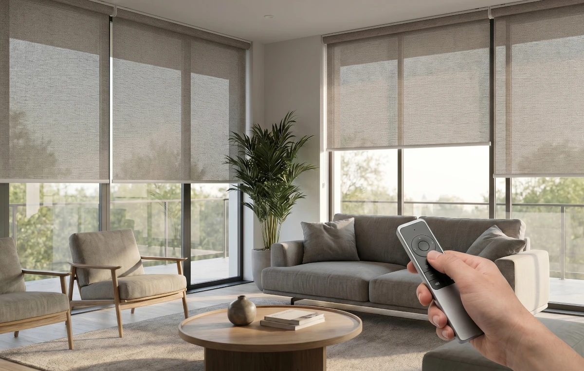 Somfy electric roller blind control system installed in Málaga