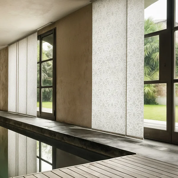 Japanese panel living room in smooth fabric