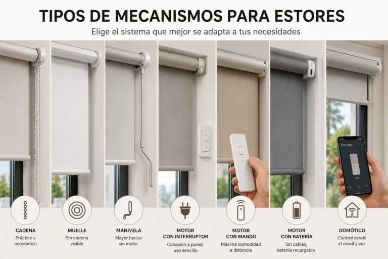 Estor domótico compatible con smart home y control desde el móvil